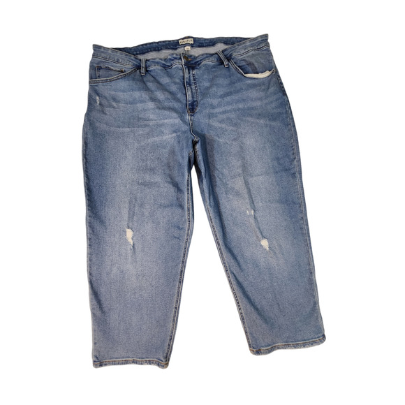 Ava & Viv Womens Plus 26W Boyfriend Straight Leg Distressed Jeans - Picture 1 of 3